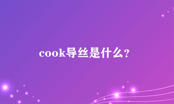 cook导丝是什么？