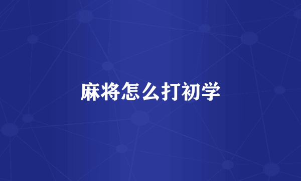 麻将怎么打初学