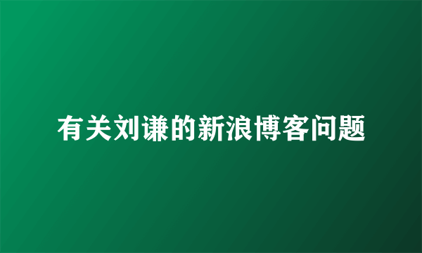 有关刘谦的新浪博客问题