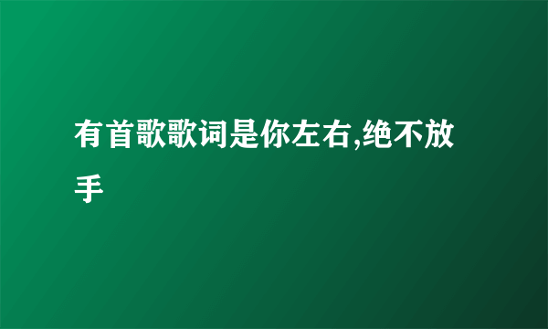 有首歌歌词是你左右,绝不放手