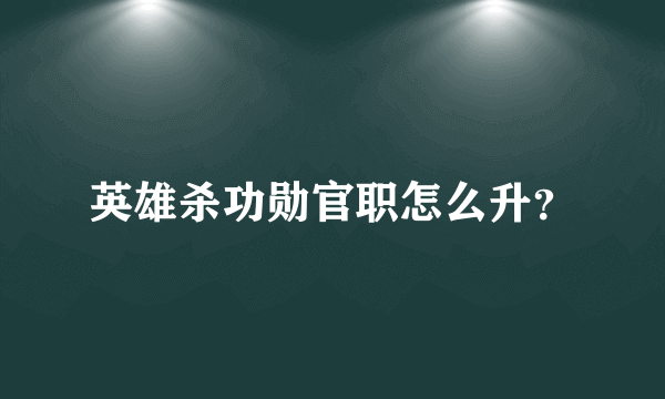 英雄杀功勋官职怎么升？