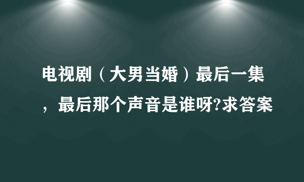 电视剧（大男当婚）最后一集，最后那个声音是谁呀?求答案