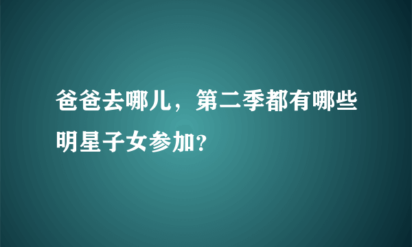 爸爸去哪儿，第二季都有哪些明星子女参加？