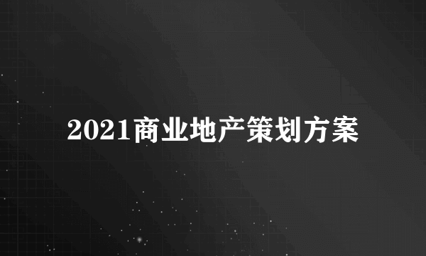 2021商业地产策划方案