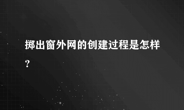 掷出窗外网的创建过程是怎样？