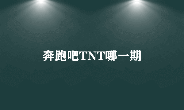 奔跑吧TNT哪一期