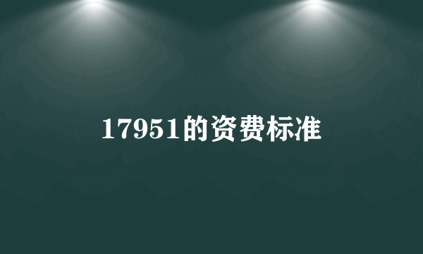 17951的资费标准