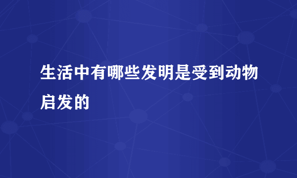 生活中有哪些发明是受到动物启发的