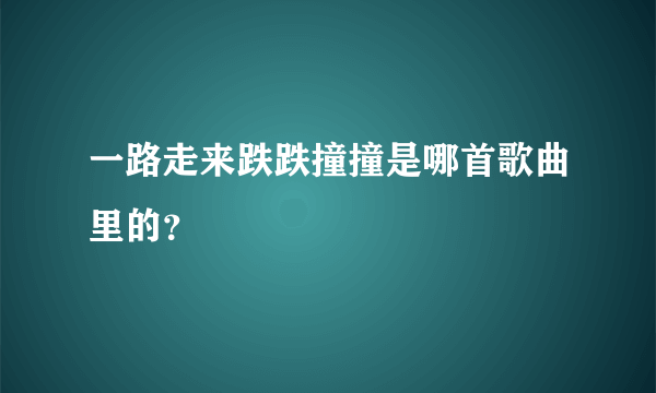 一路走来跌跌撞撞是哪首歌曲里的？