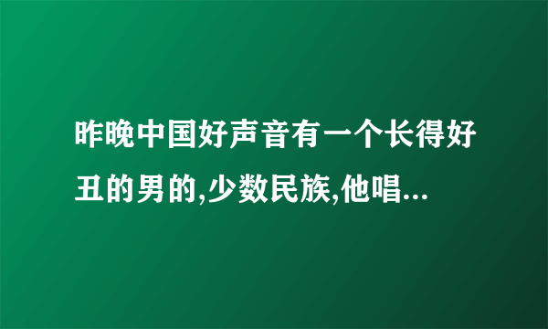 昨晚中国好声音有一个长得好丑的男的,少数民族,他唱的什么歌