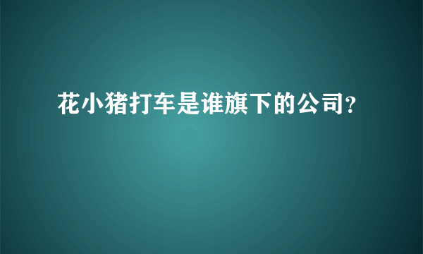 花小猪打车是谁旗下的公司？