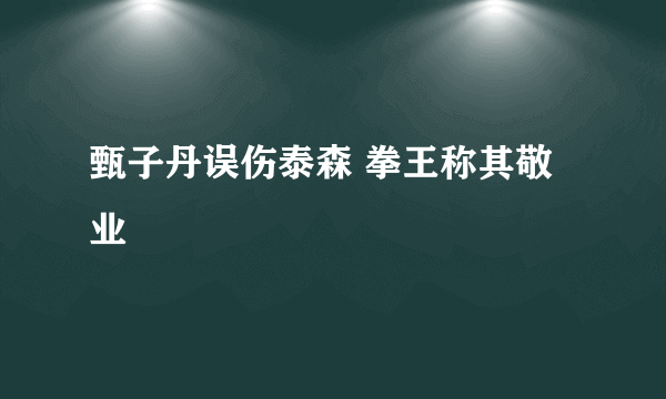 甄子丹误伤泰森 拳王称其敬业