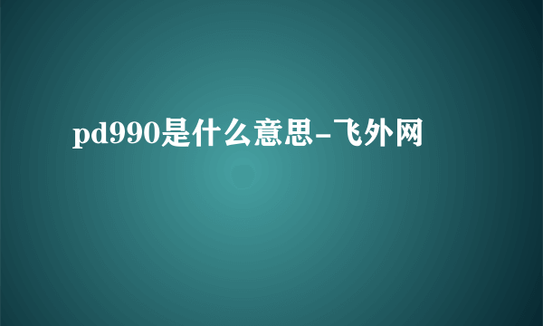 pd990是什么意思-飞外网