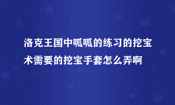 洛克王国中呱呱的练习的挖宝术需要的挖宝手套怎么弄啊