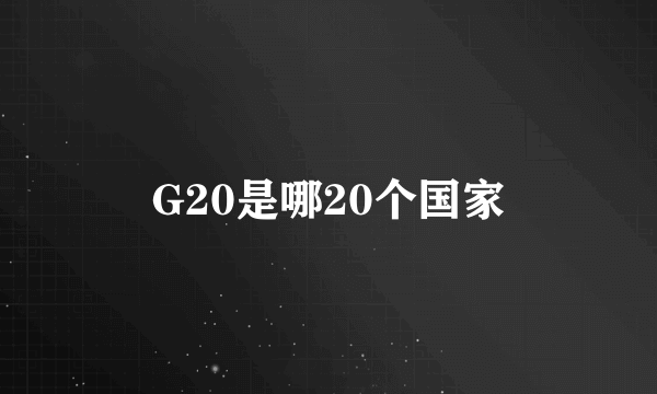 G20是哪20个国家