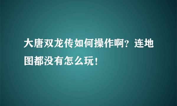 大唐双龙传如何操作啊？连地图都没有怎么玩！