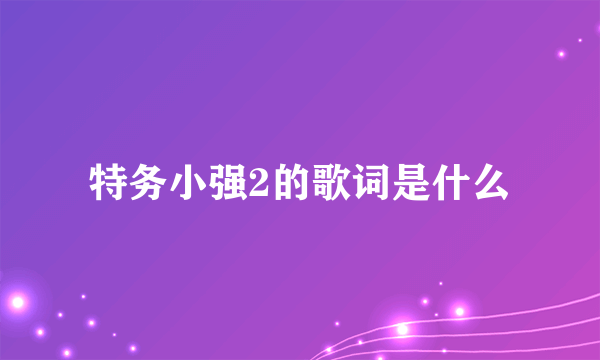 特务小强2的歌词是什么