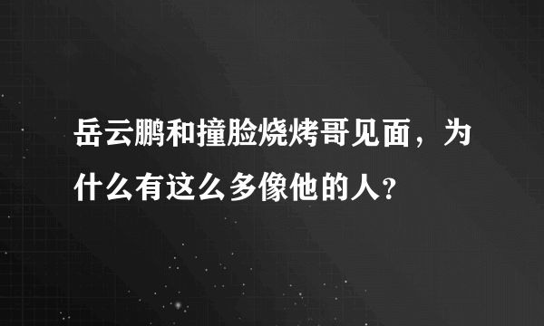 岳云鹏和撞脸烧烤哥见面，为什么有这么多像他的人？