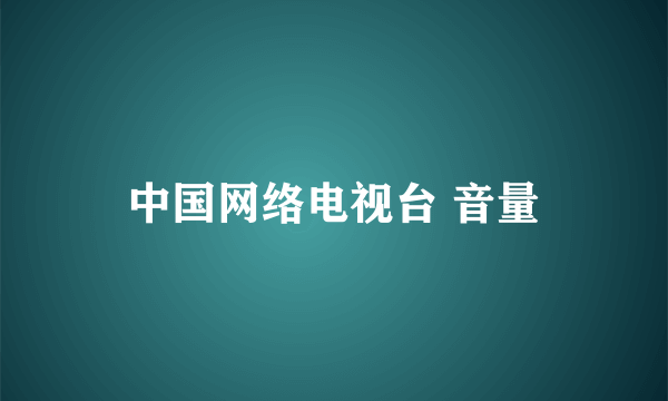 中国网络电视台 音量