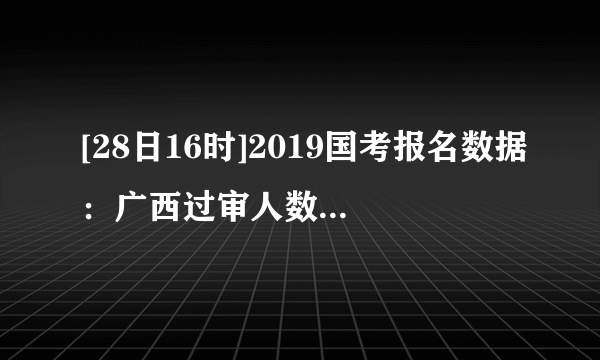 [28日16时]2019国考报名数据：广西过审人数破万  最热职位764:1