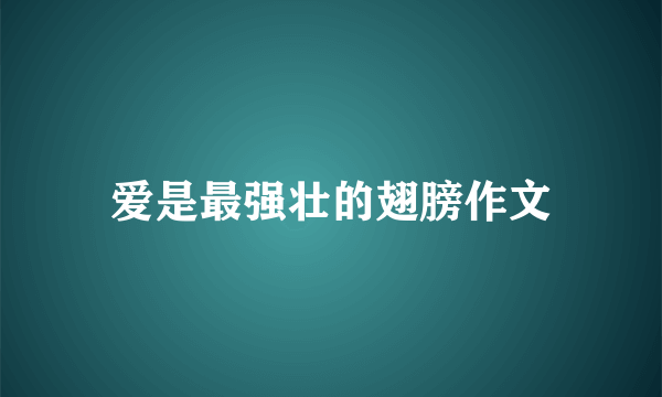 爱是最强壮的翅膀作文