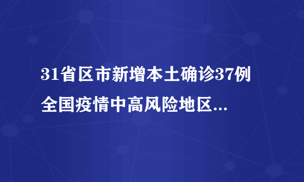 31省区市新增本土确诊37例 全国疫情中高风险地区最新名单出炉