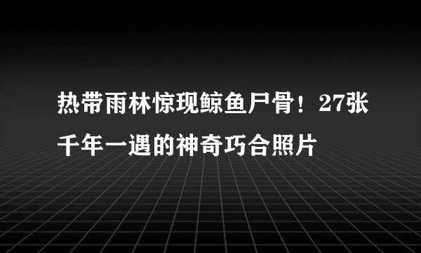 热带雨林惊现鲸鱼尸骨！27张千年一遇的神奇巧合照片