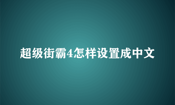 超级街霸4怎样设置成中文