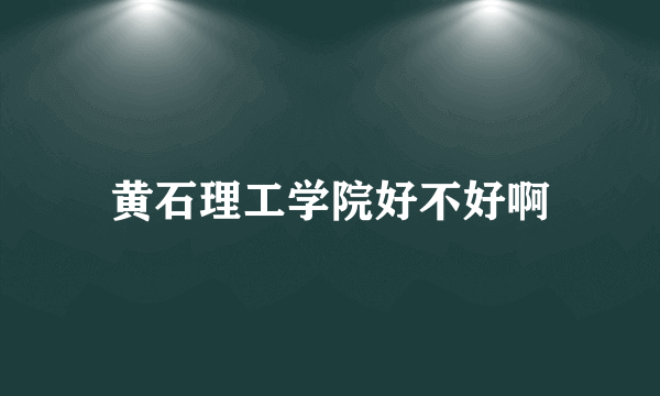 黄石理工学院好不好啊