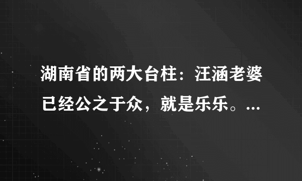 湖南省的两大台柱：汪涵老婆已经公之于众，就是乐乐。但何炅的爱人却一直不知是谁？