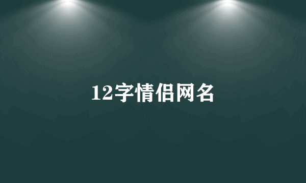 12字情侣网名