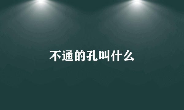 不通的孔叫什么