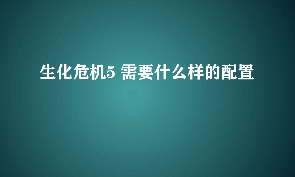 生化危机5 需要什么样的配置