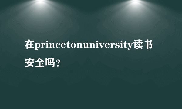 在princetonuniversity读书安全吗？