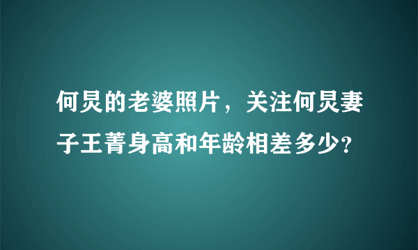 何炅的老婆照片，关注何炅妻子王菁身高和年龄相差多少？