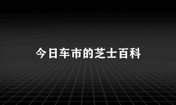 今日车市的芝士百科