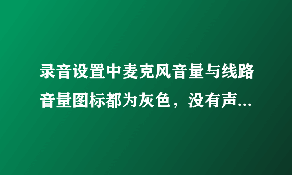 录音设置中麦克风音量与线路音量图标都为灰色，没有声音，怎么办