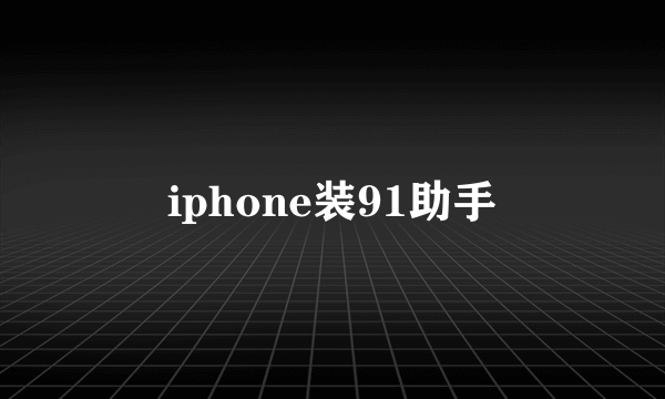 iphone装91助手