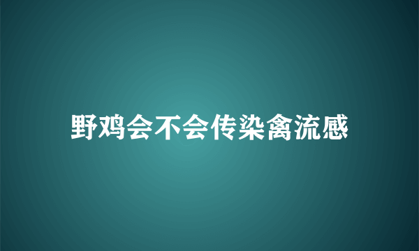 野鸡会不会传染禽流感