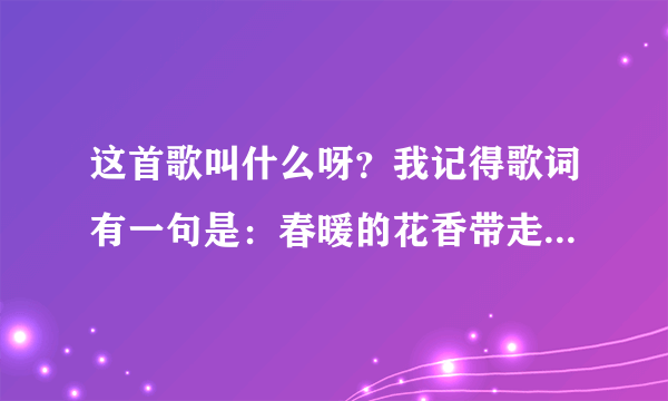 这首歌叫什么呀？我记得歌词有一句是：春暖的花香带走冬天的凄寒微风吹来意外的爱情……（什么什么）我？