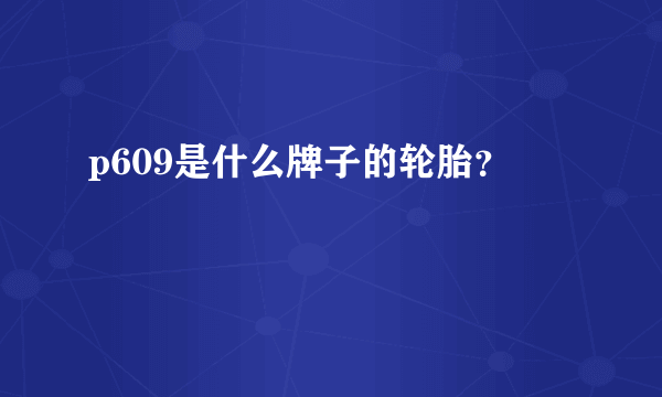 p609是什么牌子的轮胎？