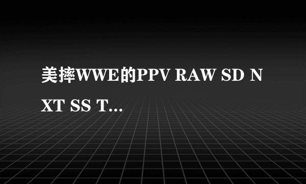 美摔WWE的PPV RAW SD NXT SS TNA各什么意思啊？