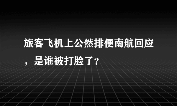 旅客飞机上公然排便南航回应，是谁被打脸了？