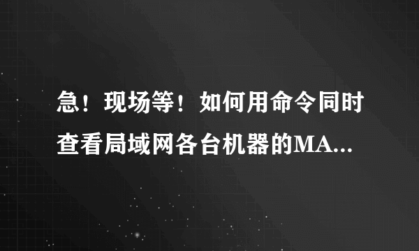 急！现场等！如何用命令同时查看局域网各台机器的MAC地址，然后保存在一个文本文档中！