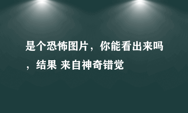 是个恐怖图片，你能看出来吗，结果 来自神奇错觉