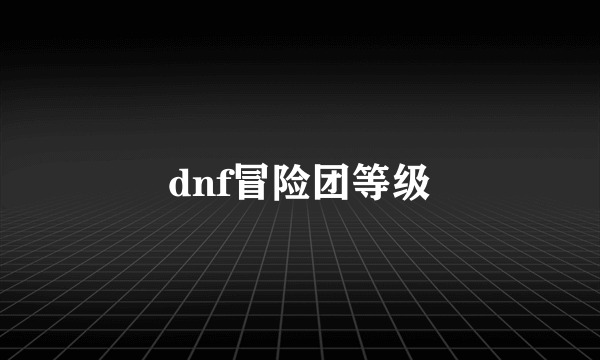 dnf冒险团等级