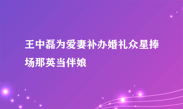 王中磊为爱妻补办婚礼众星捧场那英当伴娘