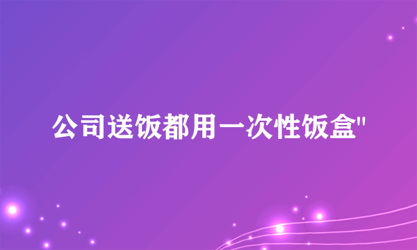 公司送饭都用一次性饭盒