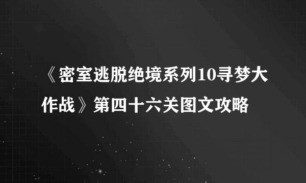 《密室逃脱绝境系列10寻梦大作战》第四十六关图文攻略