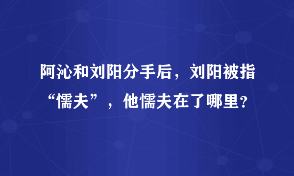 阿沁和刘阳分手后，刘阳被指“懦夫”，他懦夫在了哪里？